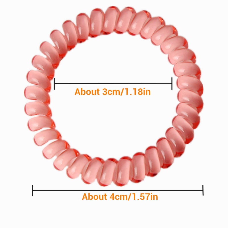 Hodooly Candy Color Hair Accessories: 10 Piece Coil Elastics, Multicolor No-Crease Telephone Cord Plastic Hair Ties for Women - Image 5